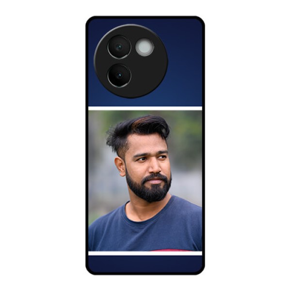 Vivo V30E 5G Custom Glass Phone CaseSimple Royal Blue Design