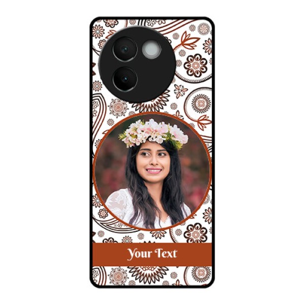 Vivo V30E 5G Custom Glass Phone CaseAbstract Flower Design