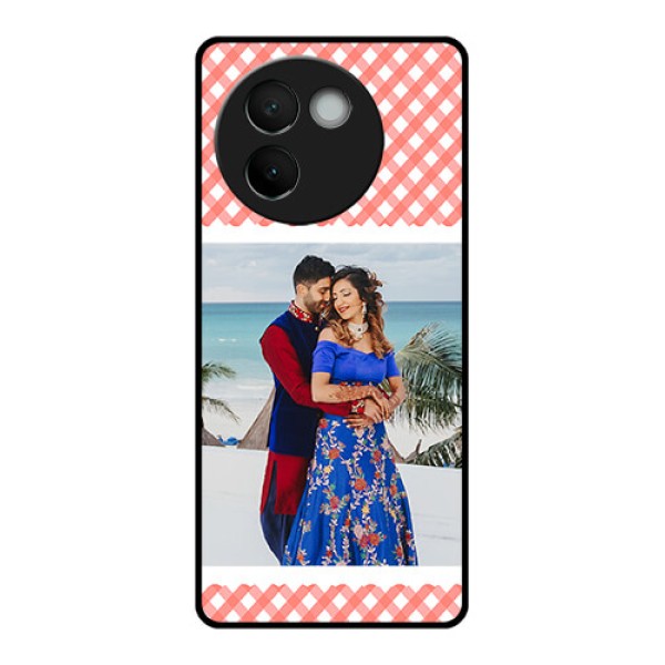 Vivo V30E 5G Custom Glass Phone CasePink Pattern Design