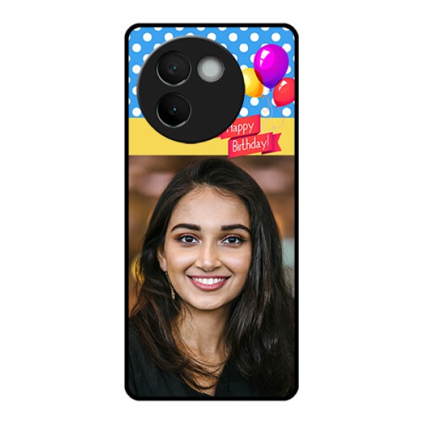 Vivo V30E 5G Custom Glass Phone CaseHappy Birthday Design