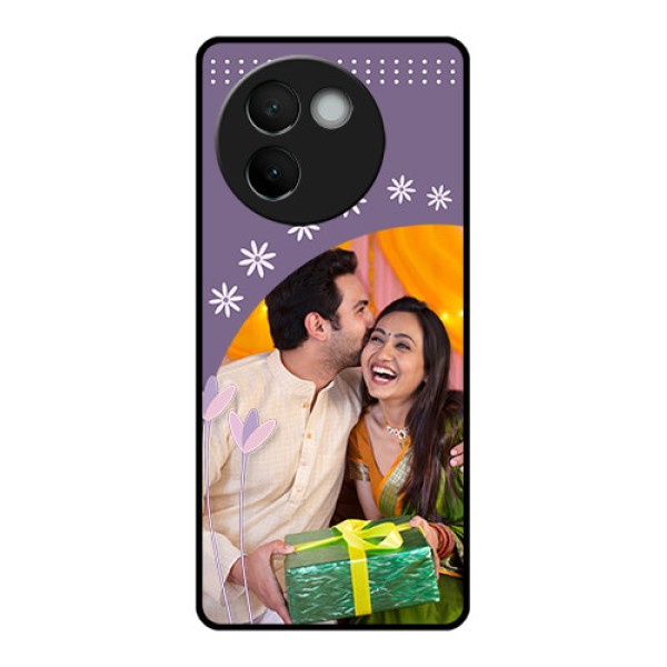 Vivo V30E 5G Custom Glass Phone CaseLavender Flowers Design