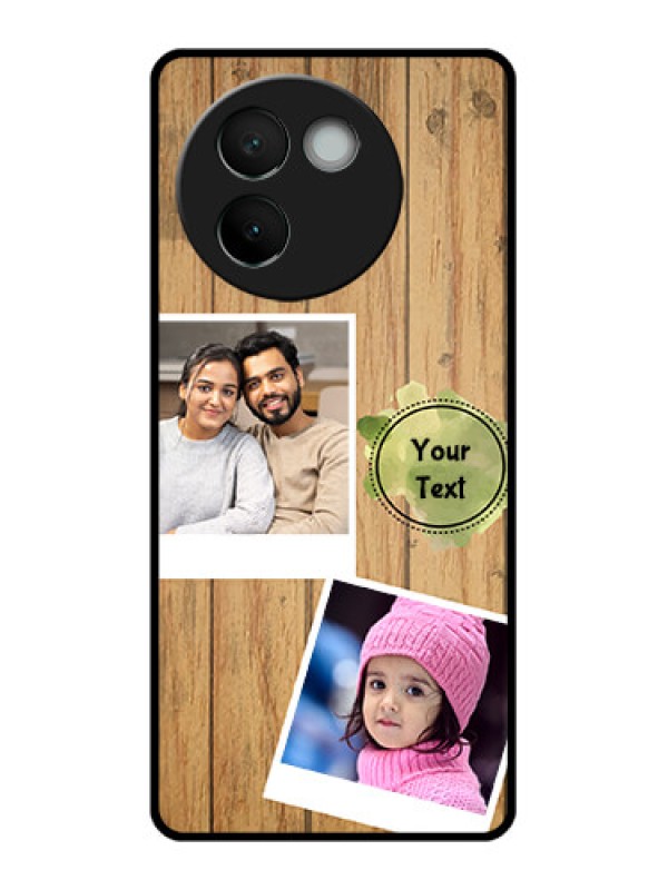 Custom Vivo V30E 5G Custom Glass Phone CaseWooden Texture Design