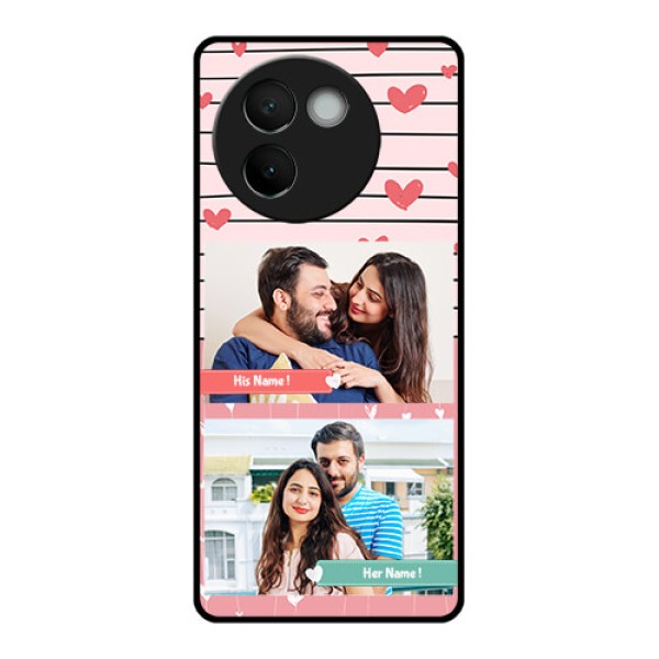 Vivo V30E 5G Custom Glass Phone CasePhoto With Heart Design