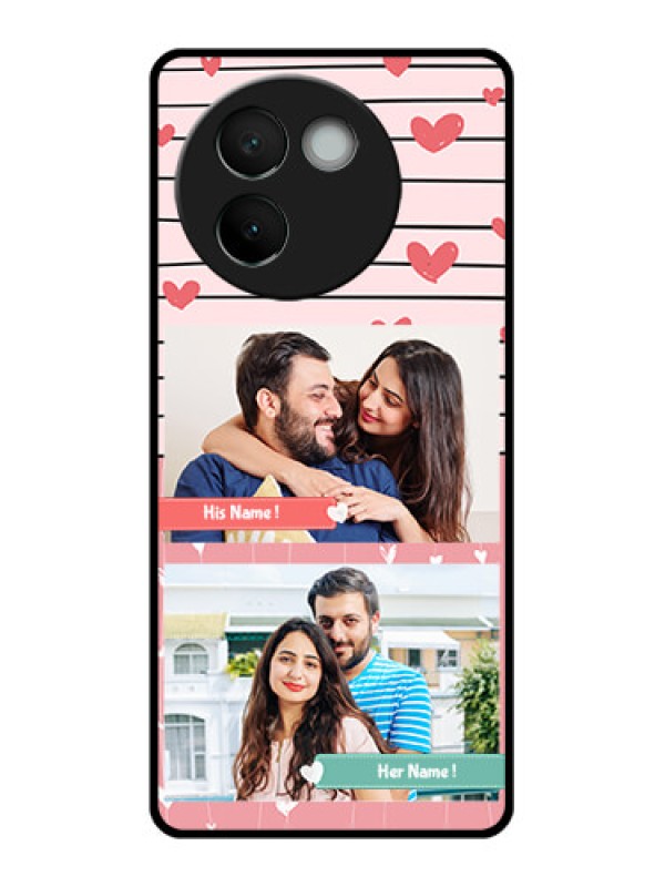 Custom Vivo V30E 5G Custom Glass Phone CasePhoto With Heart Design