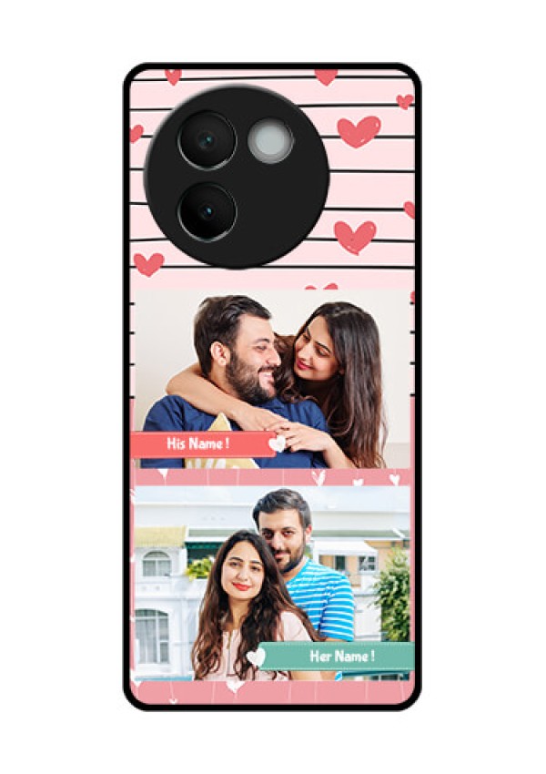 Vivo V30E 5G Custom Glass Phone CasePhoto With Heart Design