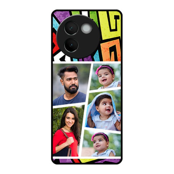 Vivo V30E 5G Custom Glass Phone CaseGraffiti Pattern Design