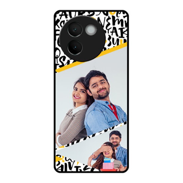 Vivo V30E 5G Custom Glass Phone CaseLetters Pattern Design