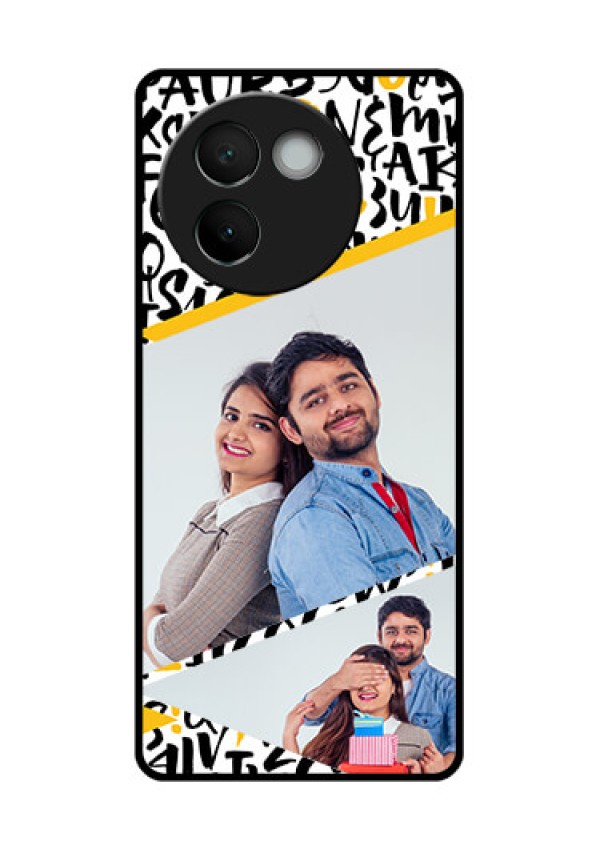 Vivo V30E 5G Custom Glass Phone CaseLetters Pattern Design