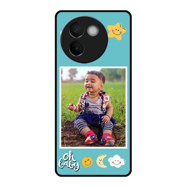 Vivo V30E 5G Custom Glass Phone CaseSmiley Kids Stars Design