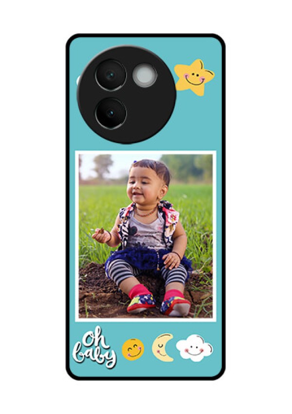 Vivo V30E 5G Custom Glass Phone CaseSmiley Kids Stars Design