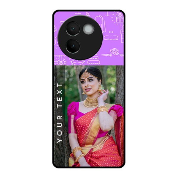 Vivo V30E 5G Custom Glass Phone CaseBirthday Icons Design
