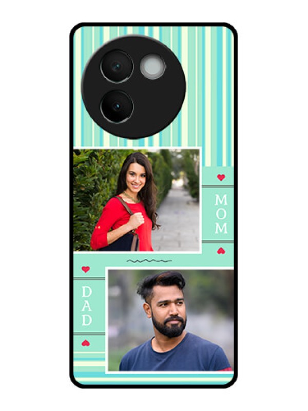 Custom Vivo V30E 5G Custom Glass Phone CaseMom and Dad Pic Design