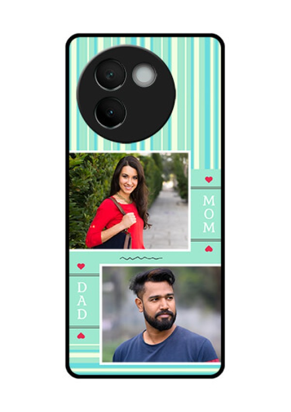 Vivo V30E 5G Custom Glass Phone CaseMom and Dad Pic Design