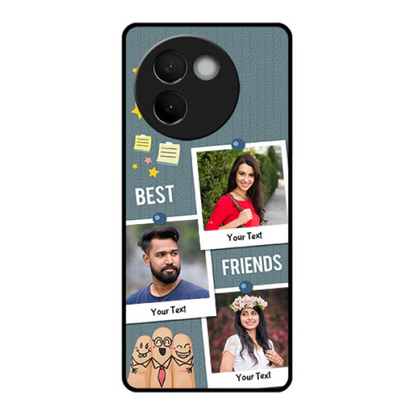 Vivo V30E 5G Custom Glass Phone CaseSticky Frames And Friendship Design Vivo V30E 5G Custom Glass Phone CaseSticky Frames And Friendship Design