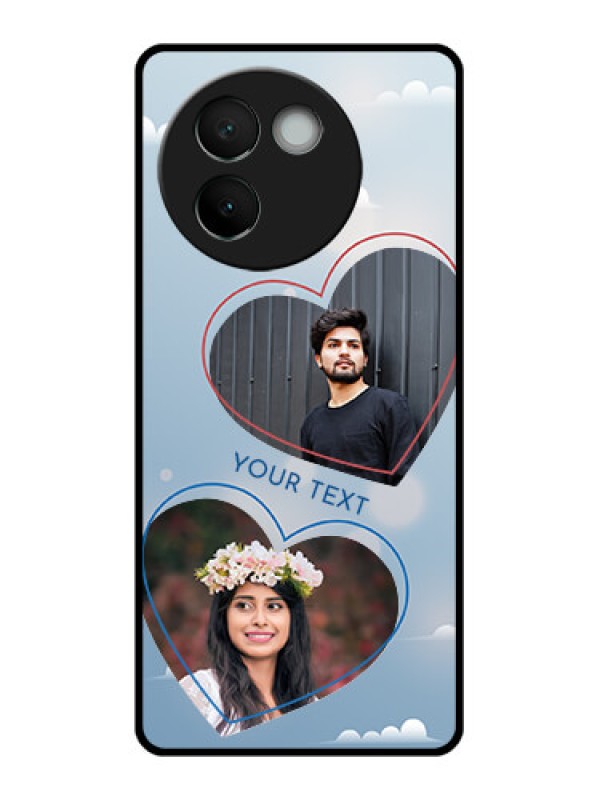 Custom Vivo V30E 5G Custom Glass Phone CaseBlue Color Couple Design