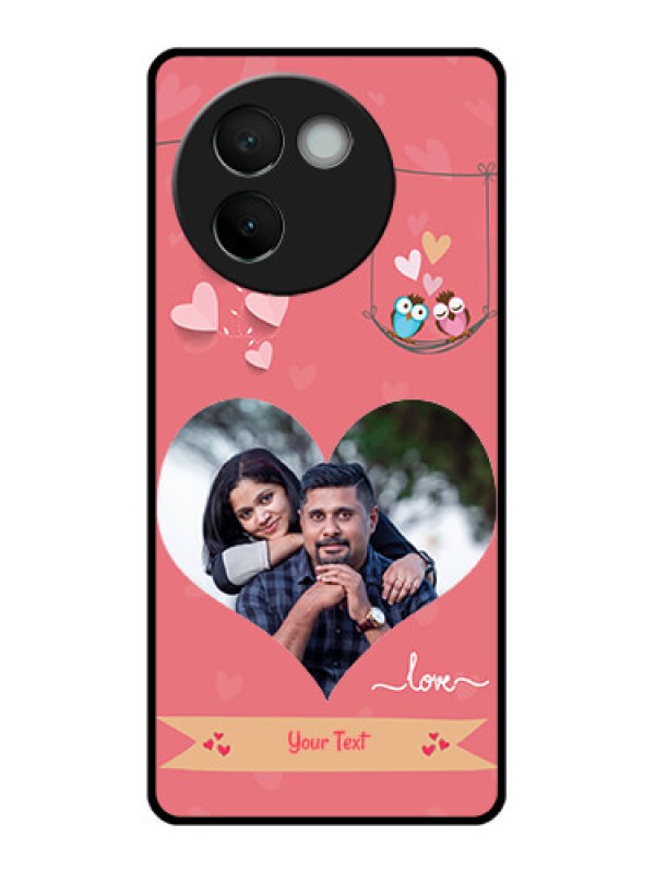 Custom Vivo V30E 5G Custom Glass Phone CasePeach Color Love Design