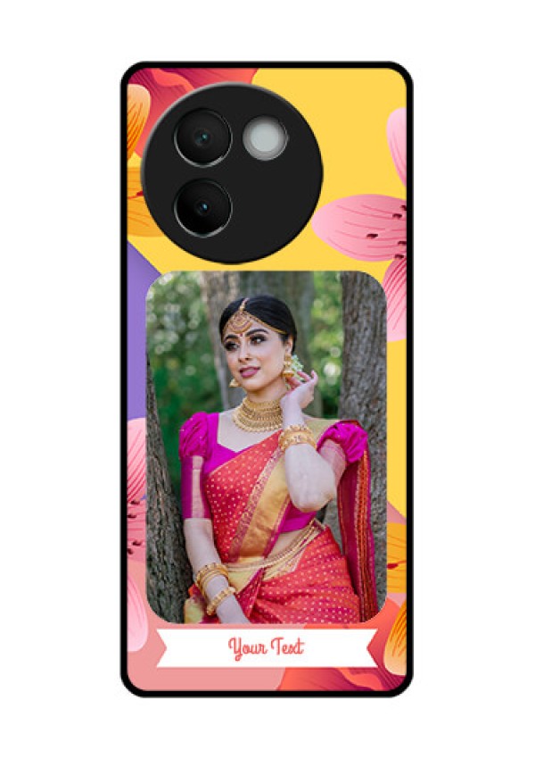 Vivo V30E 5G Custom Glass Phone Case3 Image With Vintage Floral Design