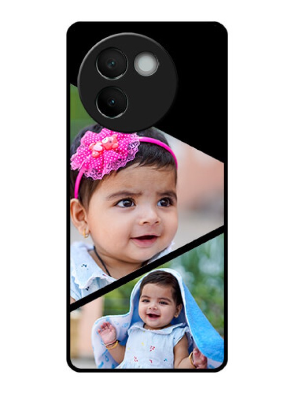 Custom Vivo V30E 5G Custom Glass Phone CaseSemi Cut Design