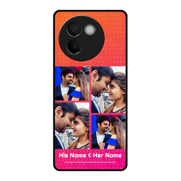 Vivo V30E 5G Custom Glass Phone CaseI Love You Pink Design