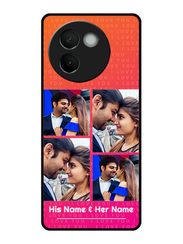 Custom Vivo V30E 5G Custom Glass Phone CaseI Love You Pink Design