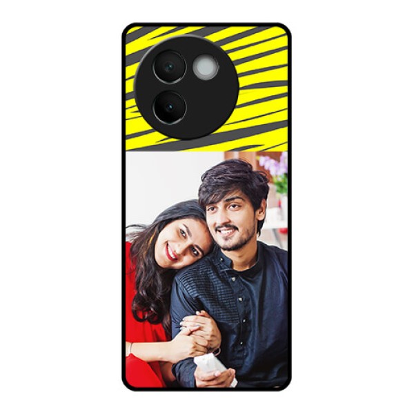 Vivo V30E 5G Custom Glass Phone CaseYellow Abstract Design