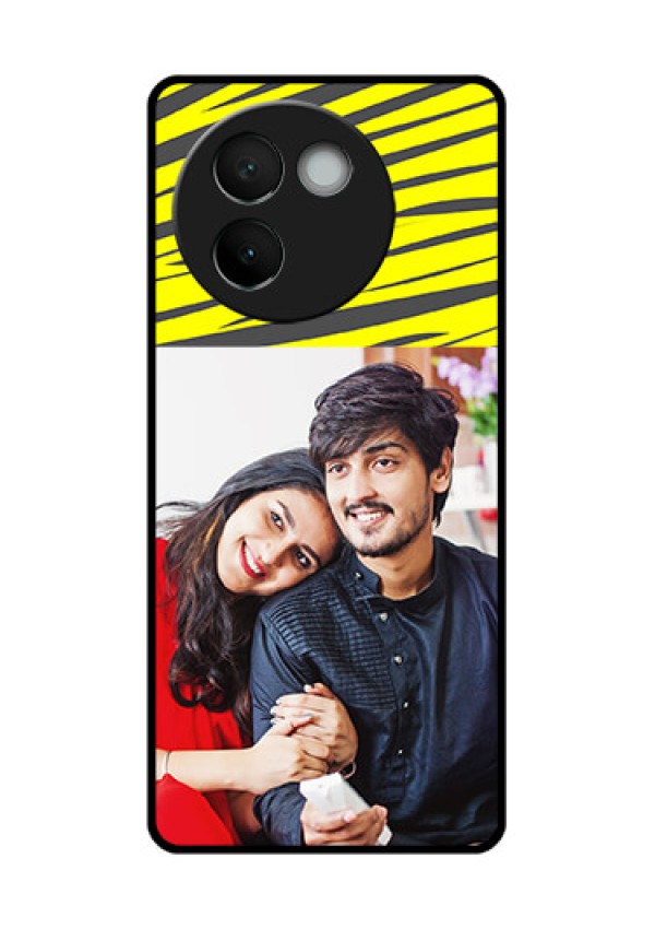 Vivo V30E 5G Custom Glass Phone CaseYellow Abstract Design