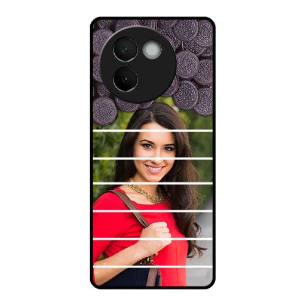 Vivo V30E 5G Custom Glass Phone CaseWith Oreo Biscuit Design