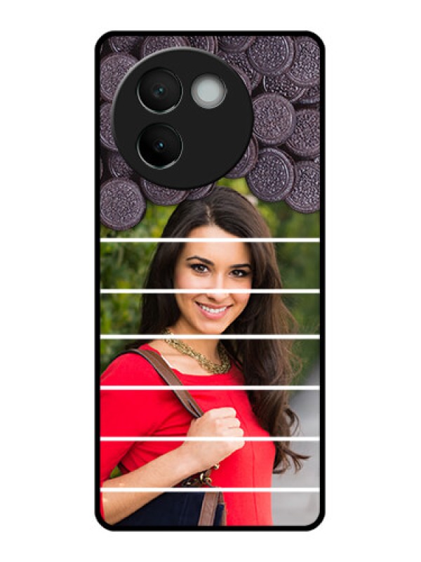 Custom Vivo V30E 5G Custom Glass Phone CaseWith Oreo Biscuit Design