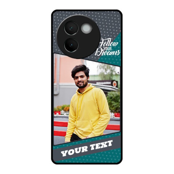 Vivo V30E 5G Custom Glass Phone CaseBackground Pattern Design With Quote Vivo V30E 5G Custom Glass Phone CaseBackground Pattern Design With Quote