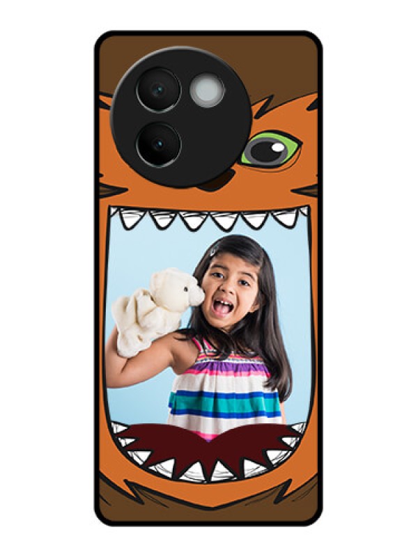 Custom Vivo V30E 5G Custom Glass Phone CaseOwl Monster Back Case Design