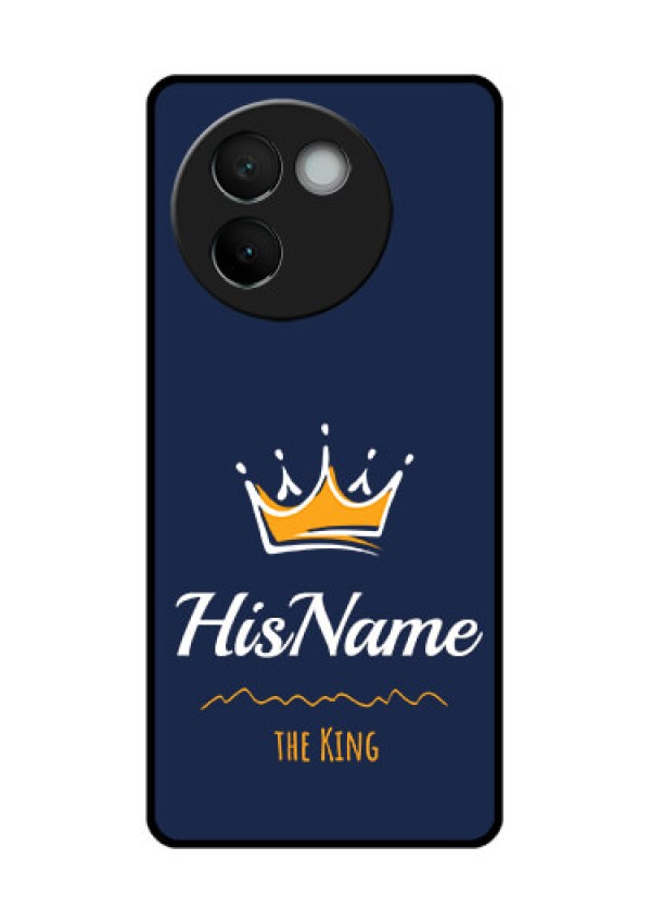 Vivo V30E 5G Custom Glass Phone CaseKing With Name Design