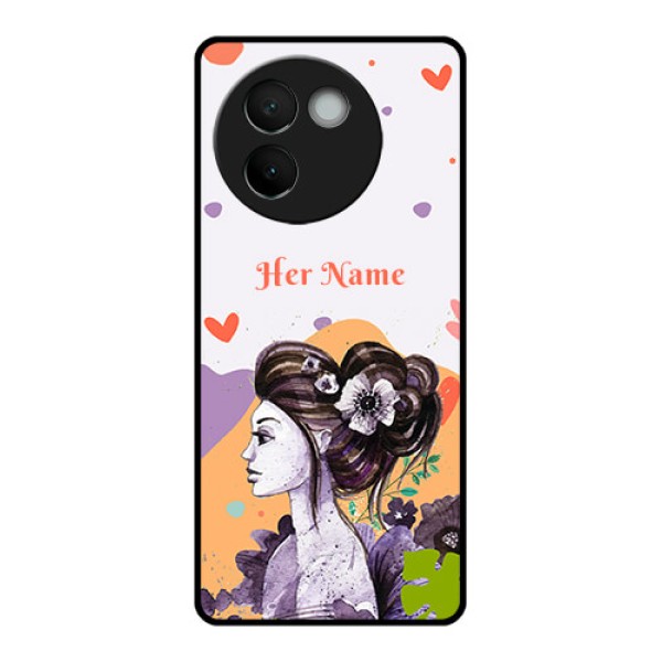 Vivo V30E 5G Custom Glass Phone CaseWoman And Nature Design Vivo V30E 5G Custom Glass Phone CaseWoman And Nature Design