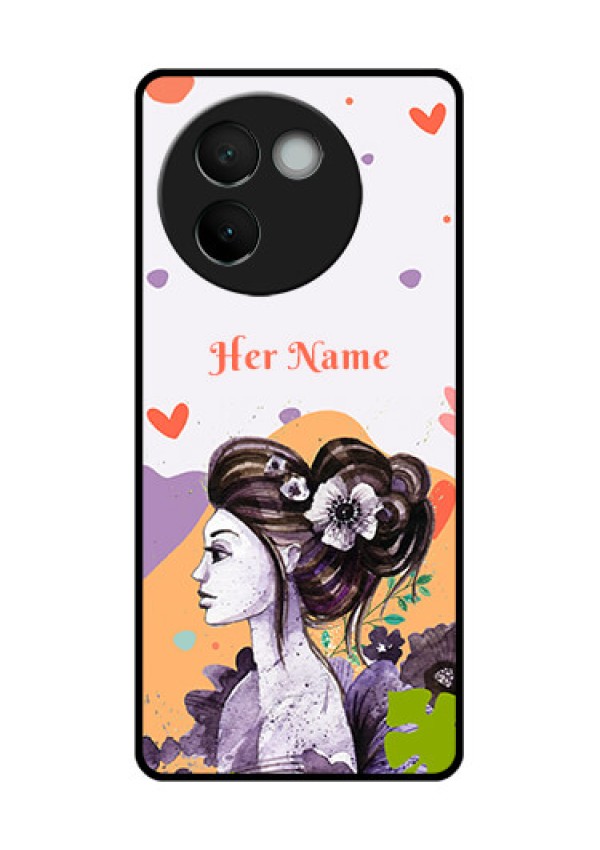 Vivo V30E 5G Custom Glass Phone CaseWoman And Nature Design