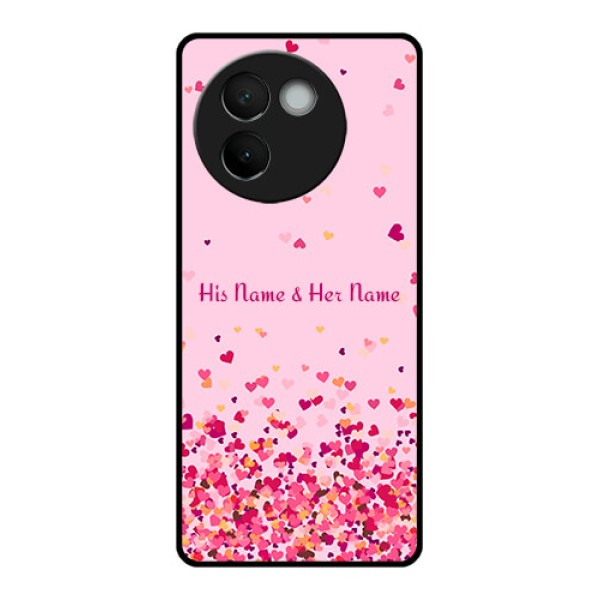 Vivo V30E 5G Custom Glass Phone CaseFloating Hearts Design