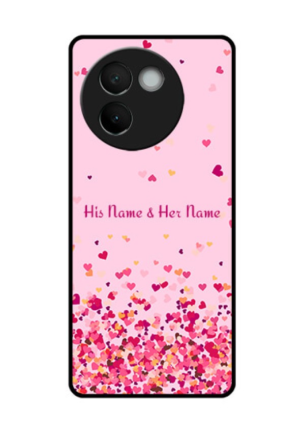 Vivo V30E 5G Custom Glass Phone CaseFloating Hearts Design