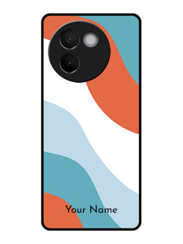 Custom Vivo V30E 5G Custom Glass Phone CaseColoured Waves Design