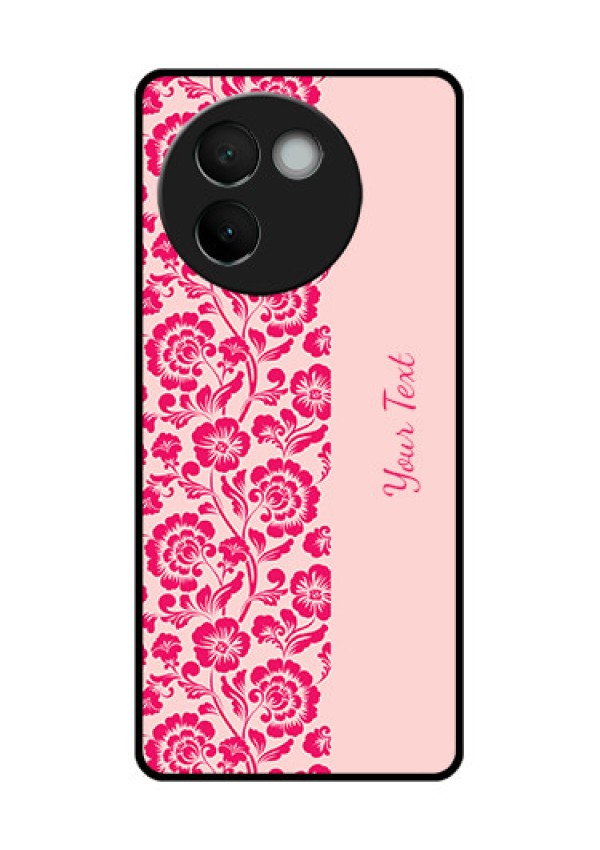 Vivo V30E 5G Custom Glass Phone CaseAttractive Floral Pattern Design