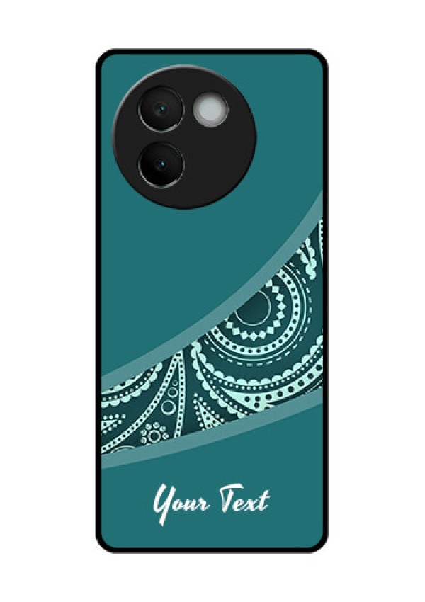 Vivo V30E 5G Custom Glass Phone CaseSemi Visible Floral Design