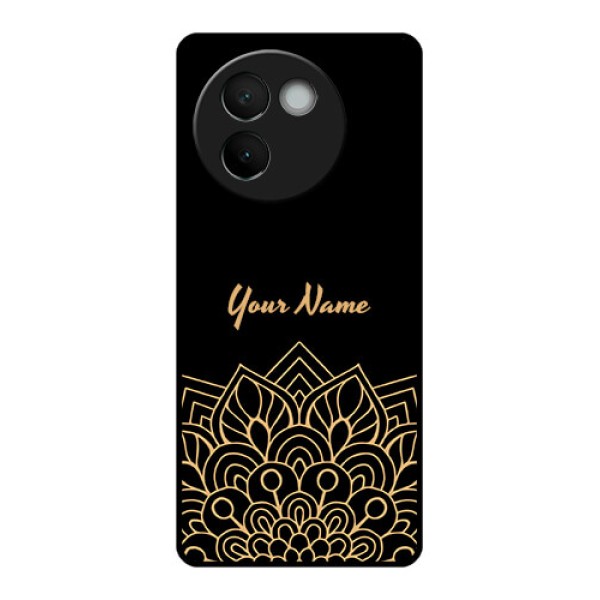 Vivo V30E 5G Custom Glass Phone CaseGolden Mandala Design