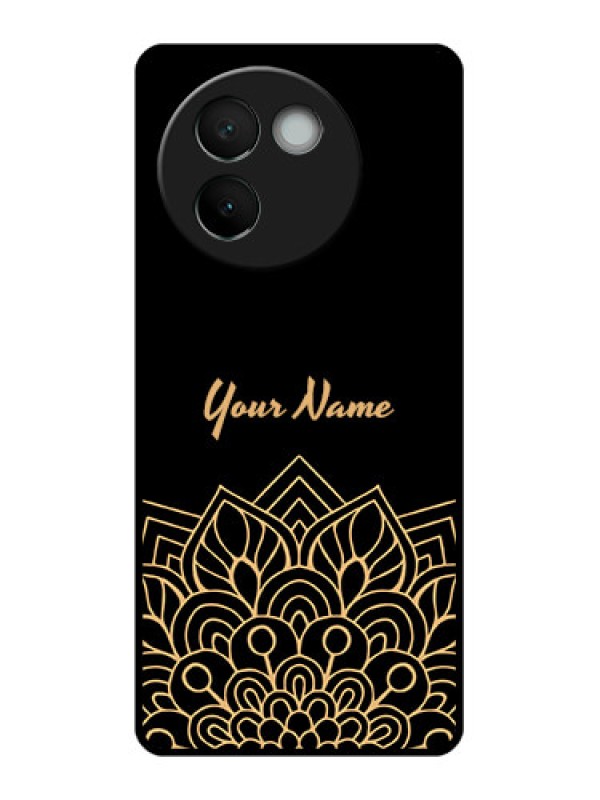 Custom Vivo V30E 5G Custom Glass Phone CaseGolden Mandala Design