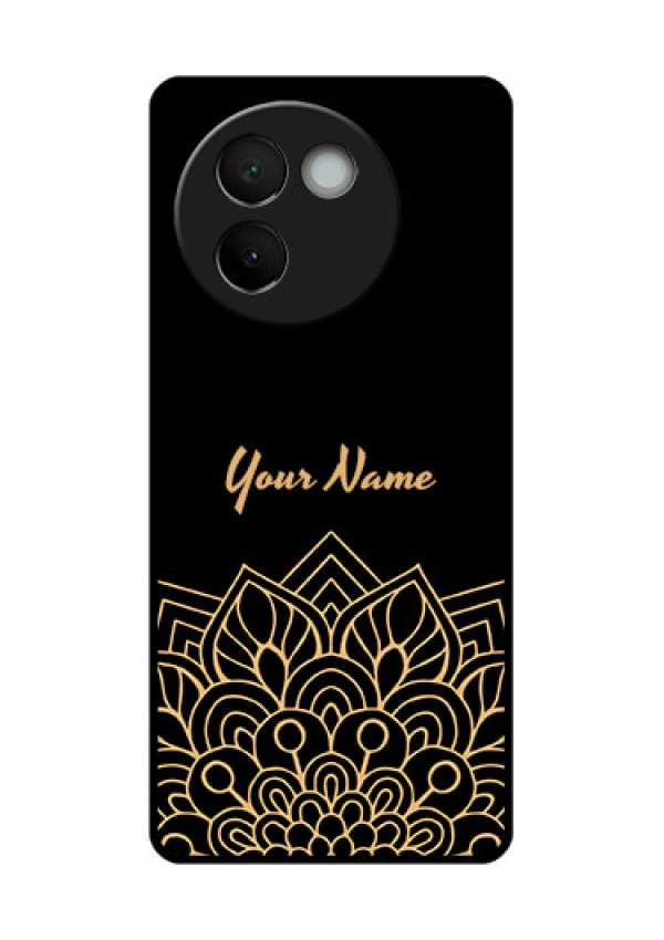 Vivo V30E 5G Custom Glass Phone CaseGolden Mandala Design