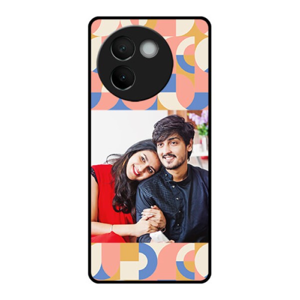 Vivo V30E 5G Custom Glass Phone CaseSemi - Circle Maze Pattern Design