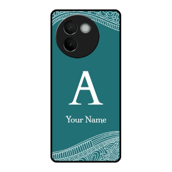 Vivo V30E 5G Custom Glass Phone CaseLine Art Pattern With Custom Name Design Vivo V30E 5G Custom Glass Phone CaseLine Art Pattern With Custom Name Design
