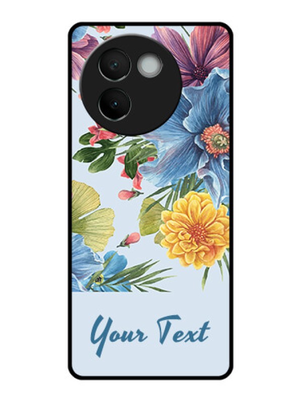 Custom Vivo V30E 5G Custom Glass Phone CaseStunning Watercolored Flowers Painting Design