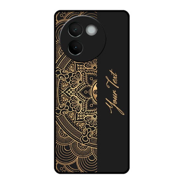 Vivo V30E 5G Custom Glass Phone CaseMandala Art With Custom Text Design