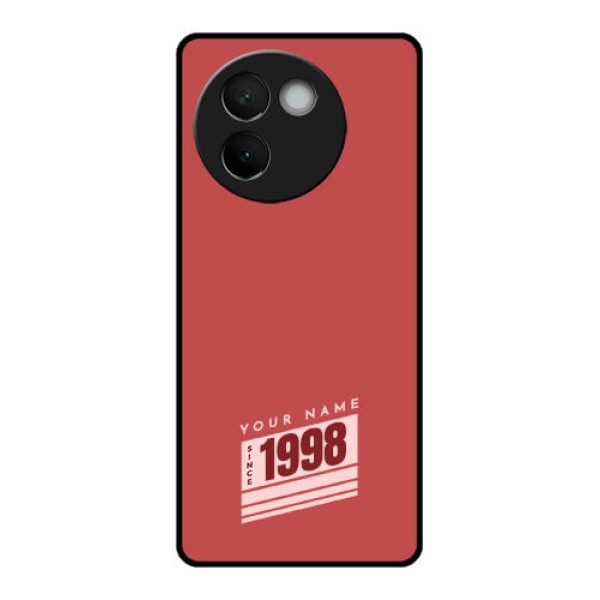 Vivo V30E 5G Custom Glass Phone CaseRed Custom Year Of Birth Design