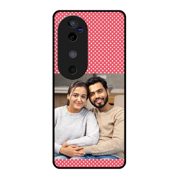Vivo V40 5G Custom Glass Phone CaseWhite Dotted Design