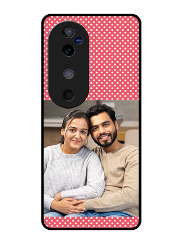 Custom Vivo V40 5G Custom Glass Phone CaseWhite Dotted Design
