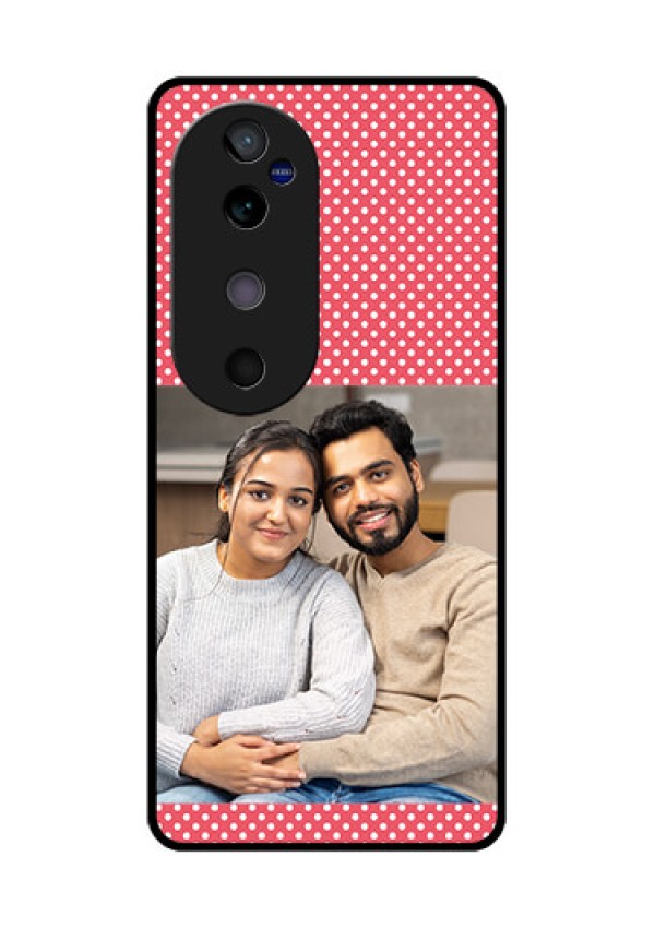 Vivo V40 5G Custom Glass Phone CaseWhite Dotted Design