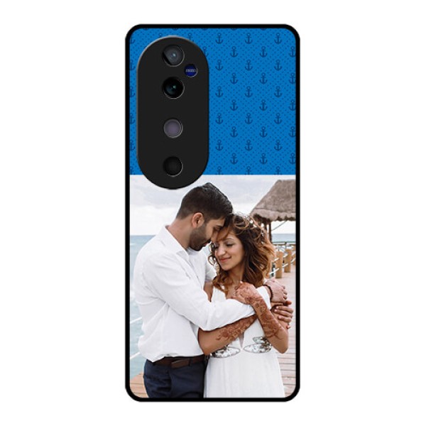 Vivo V40 5G Custom Glass Phone CaseBlue Anchors Design